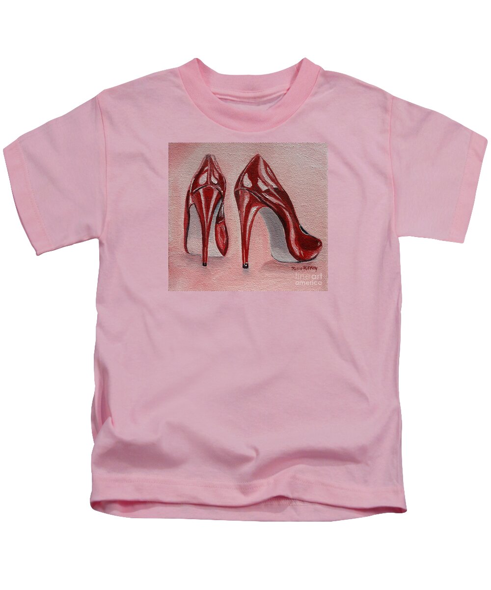 Shoes Kids T-Shirt featuring the painting Foot Candy by Julie Brugh Riffey