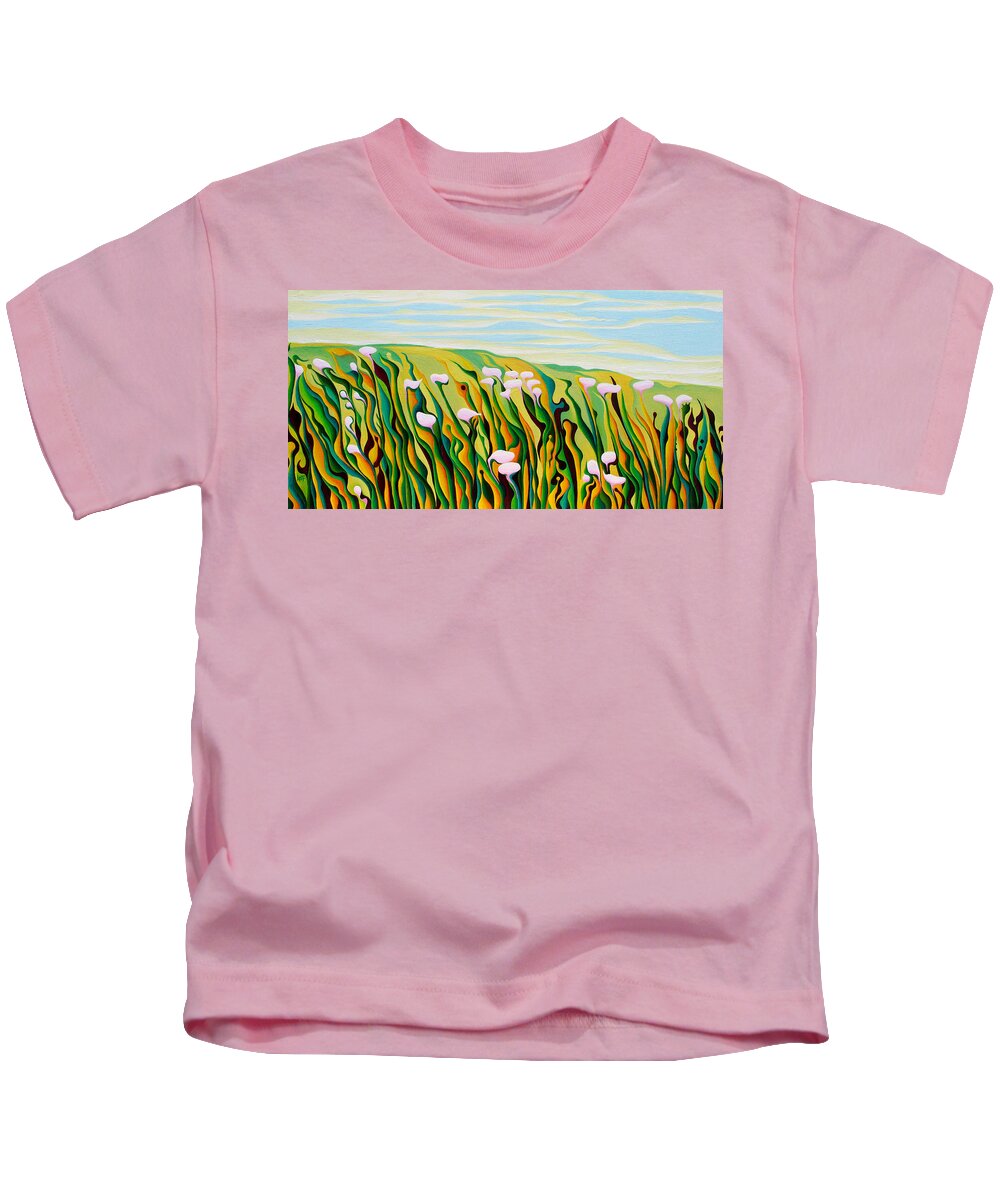 Grass Kids T-Shirt featuring the painting Gentle Contemplation by Amy Ferrari