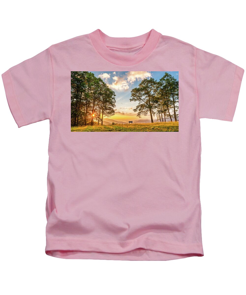 Landscape Kids T-Shirt featuring the photograph Great Smoky Mountains NC Rise And Shine by Robert Stephens