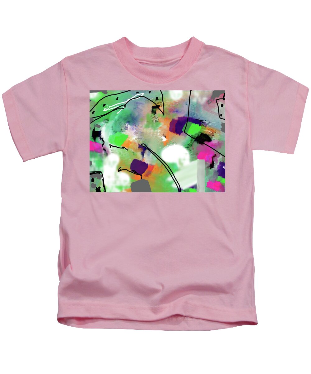 #abstract Kids T-Shirt featuring the digital art Green Day by Ann Tracy