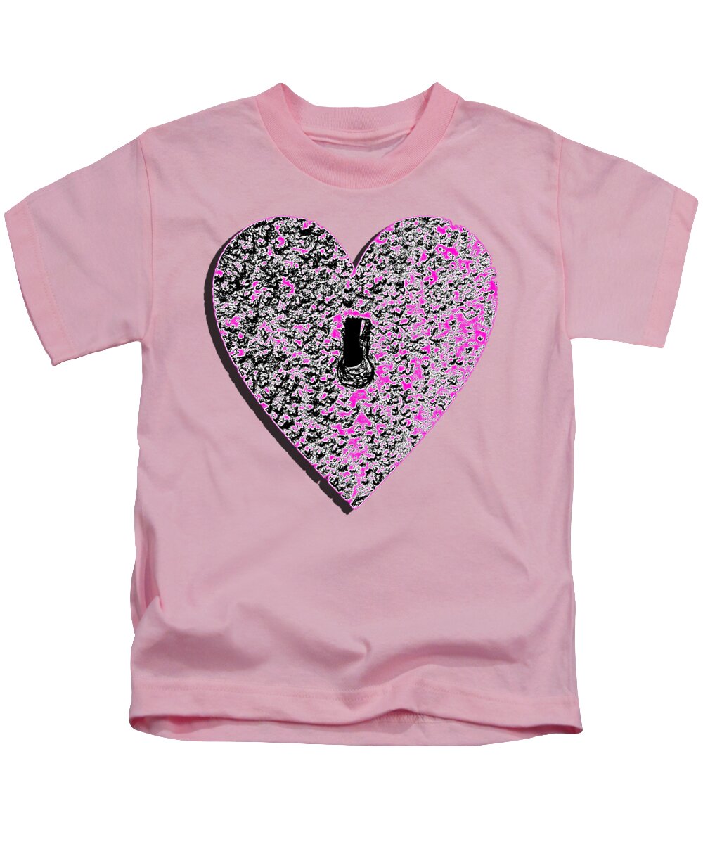 Heart Shaped Lock Pink .png Kids T-Shirt by Al Powell Photography