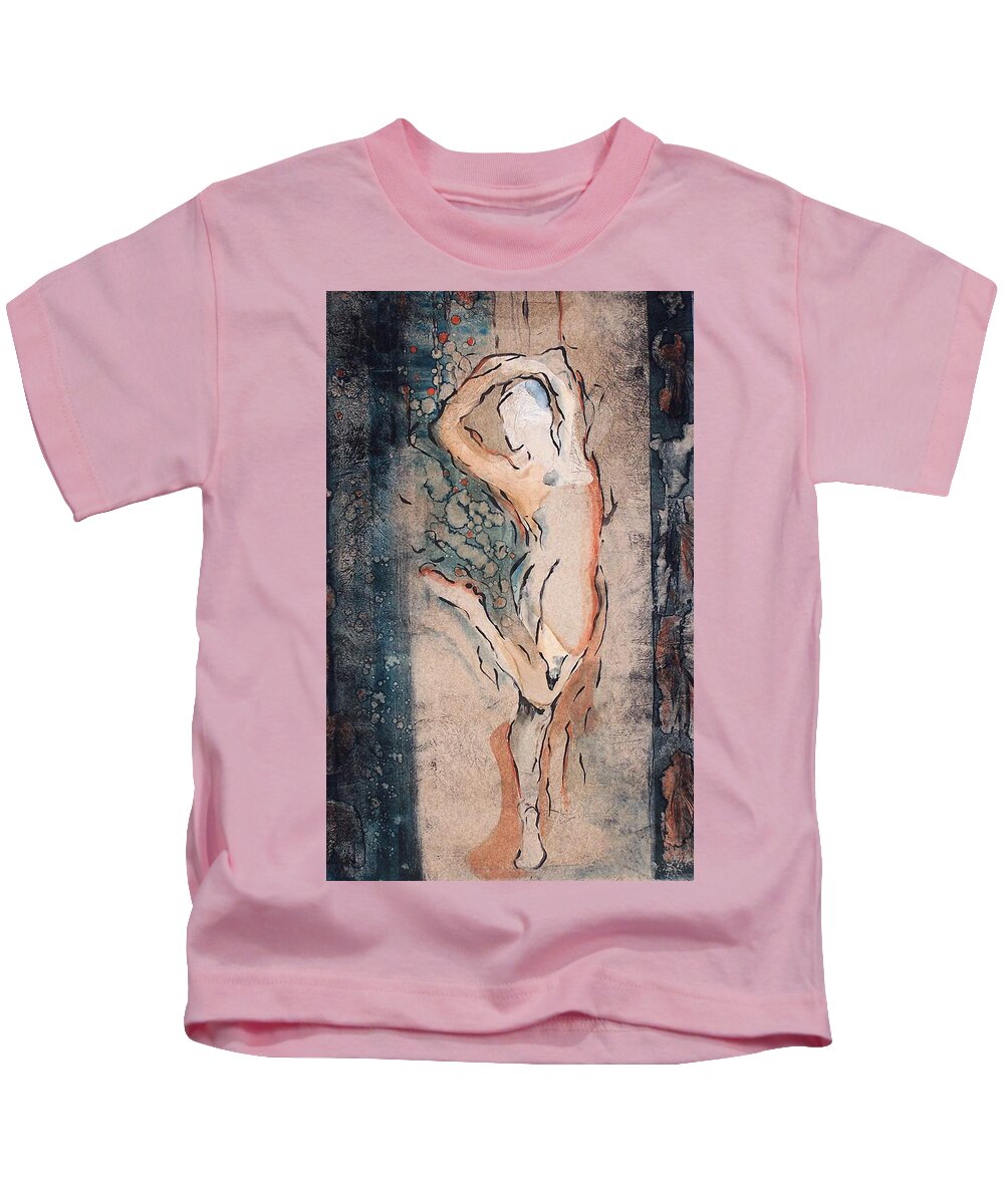 Figure Kids T-Shirt featuring the painting Joy Fleeting Moments by Ilona Petzer