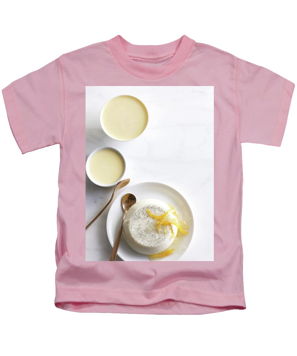 Lemon Kids T-Shirt featuring the photograph Lemon Panna Cotta by Romulo Yanes