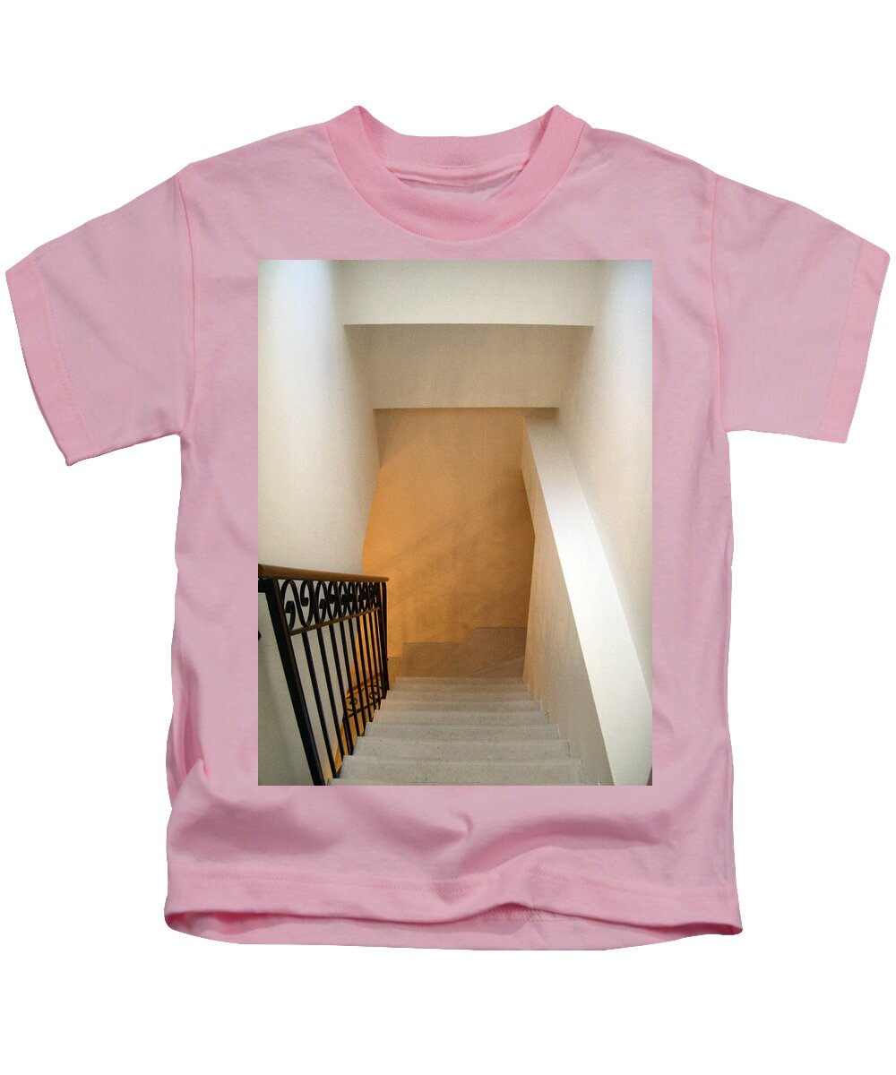 Staircase Kids T-Shirt featuring the photograph Less by Lin Grosvenor