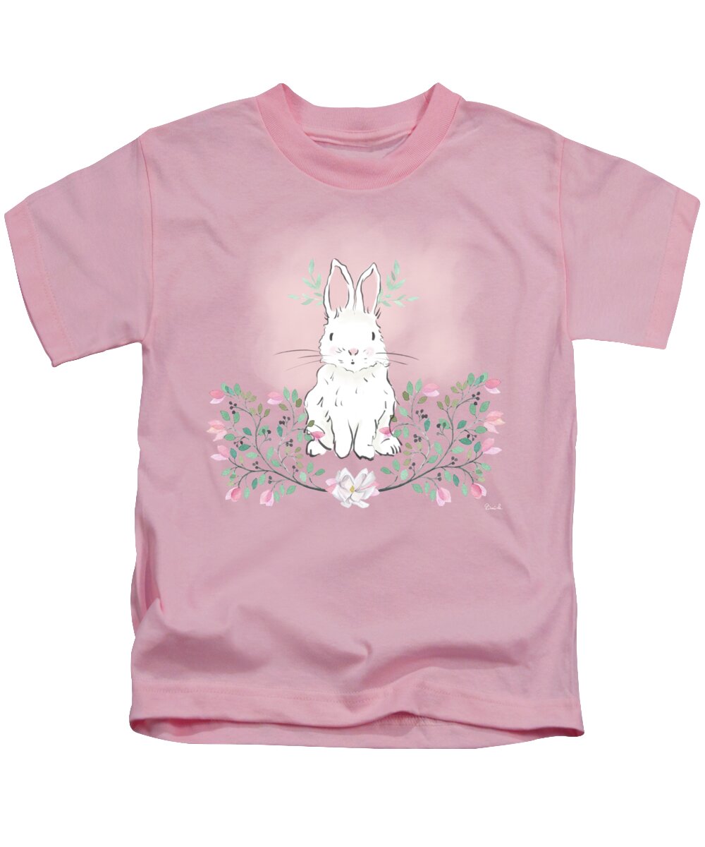 Bunny Kids T-Shirt featuring the painting Magnolia Bunny by Little Bunny Sunshine