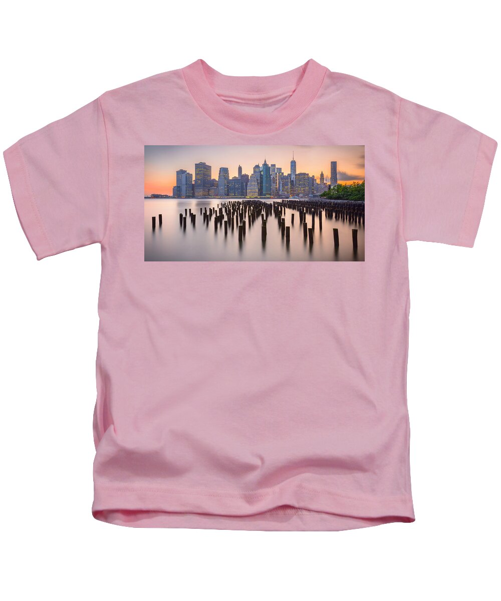 Manhattan Kids T-Shirt featuring the photograph Manhattan Dusk by Mark Rogers