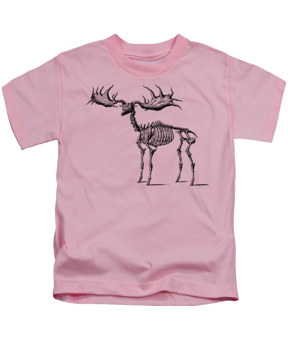 Moose Skeleton T Shirt Design Kids T-Shirt featuring the digital art Moose Skeleton T Shirt design by Bellesouth Studio