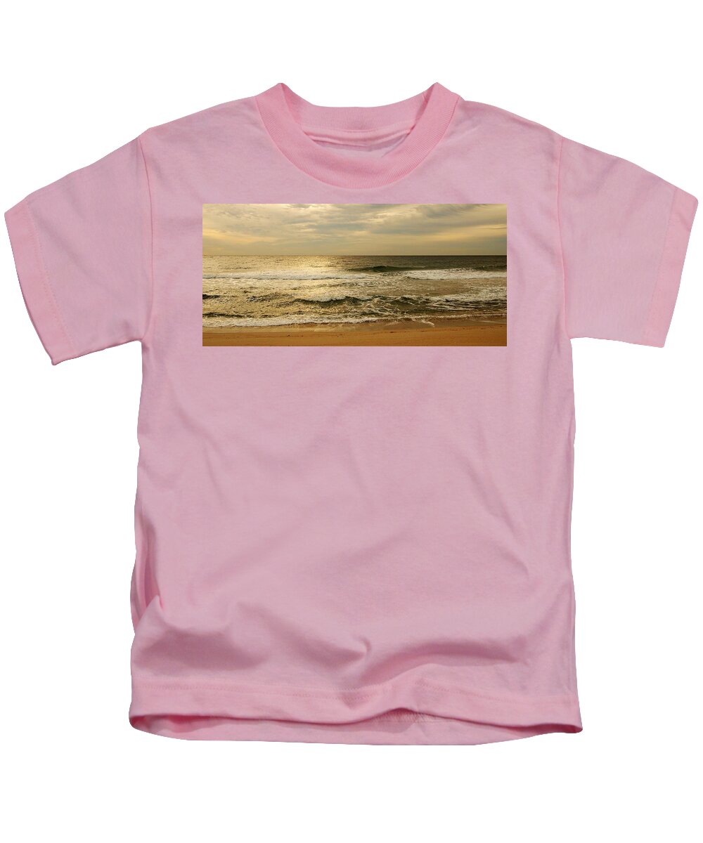 Jersey Shore Kids T-Shirt featuring the photograph Morning On The Beach - Jersey Shore by Angie Tirado