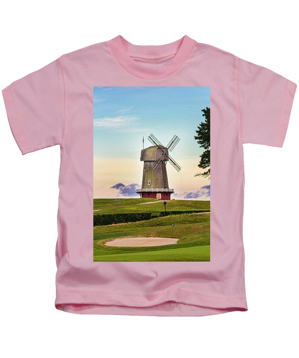 Windmill Kids T-Shirt featuring the photograph National Golf Links of America Windmill by Robert Seifert