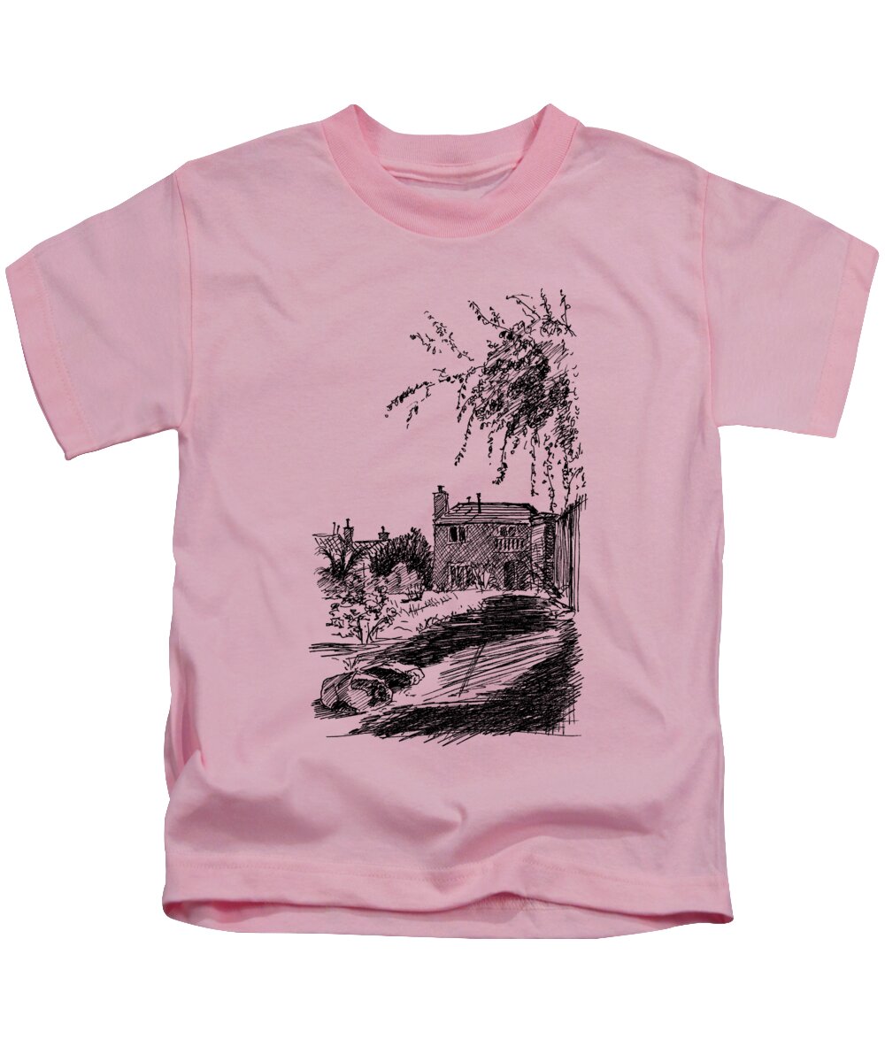 Tree Kids T-Shirt featuring the drawing Our Quiet Life by Masha Batkova