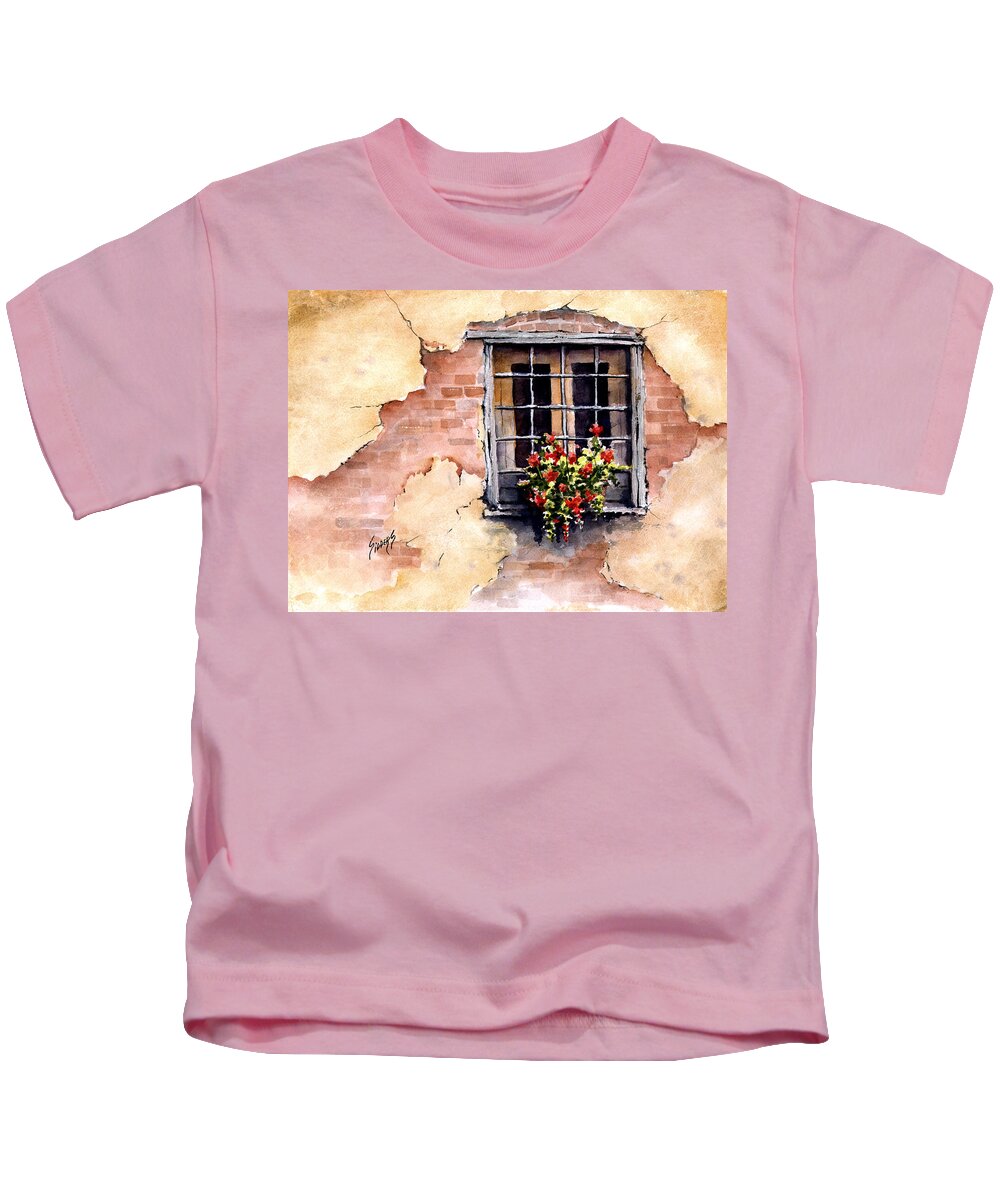 Window Kids T-Shirt featuring the painting Pampa Window by Sam Sidders
