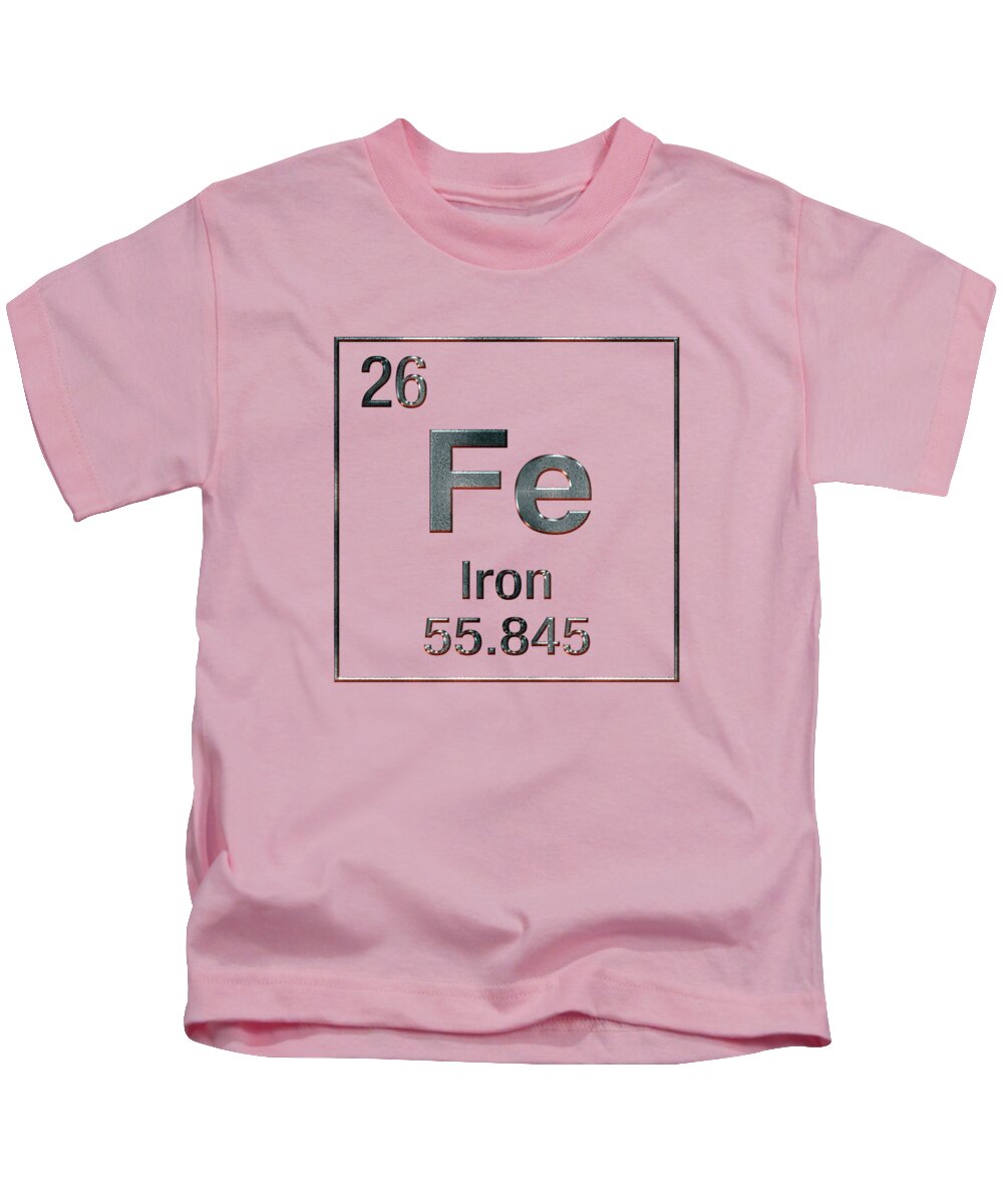 ‘the Elements’ Collection By Serge Averbukh Kids T-Shirt featuring the digital art Periodic Table of Elements - Iron Fe by Serge Averbukh