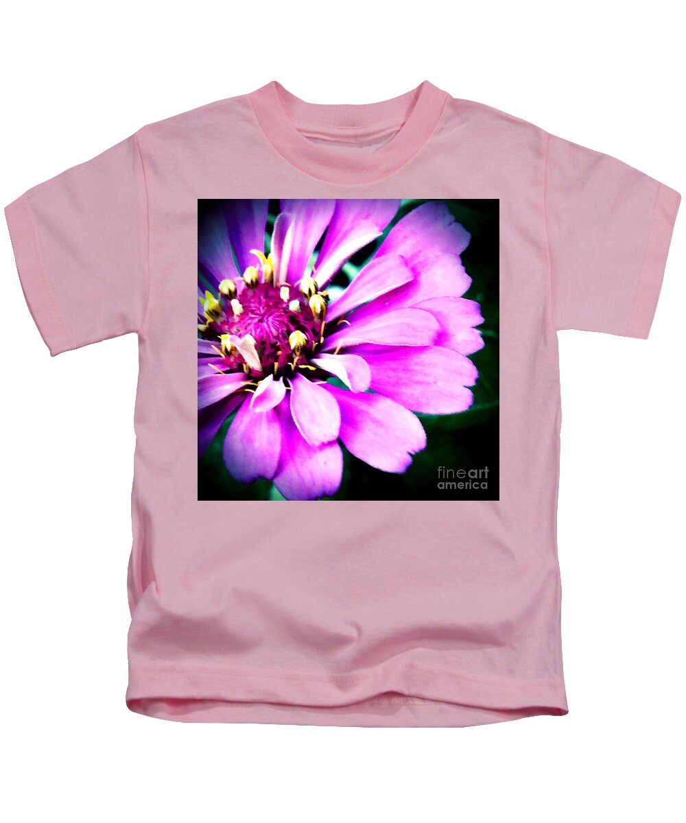 Zinnia Kids T-Shirt featuring the photograph Petal power by Vonda Lawson-Rosa