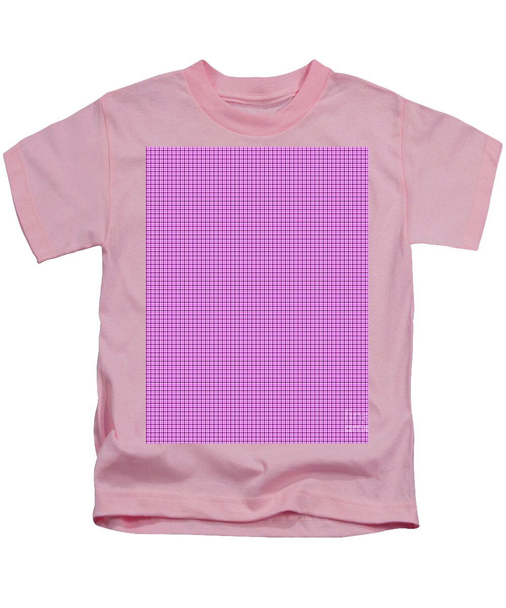 Pink And Purple Tartan Kids T-Shirt featuring the digital art Pink and Purple Tartan by Leah McPhail