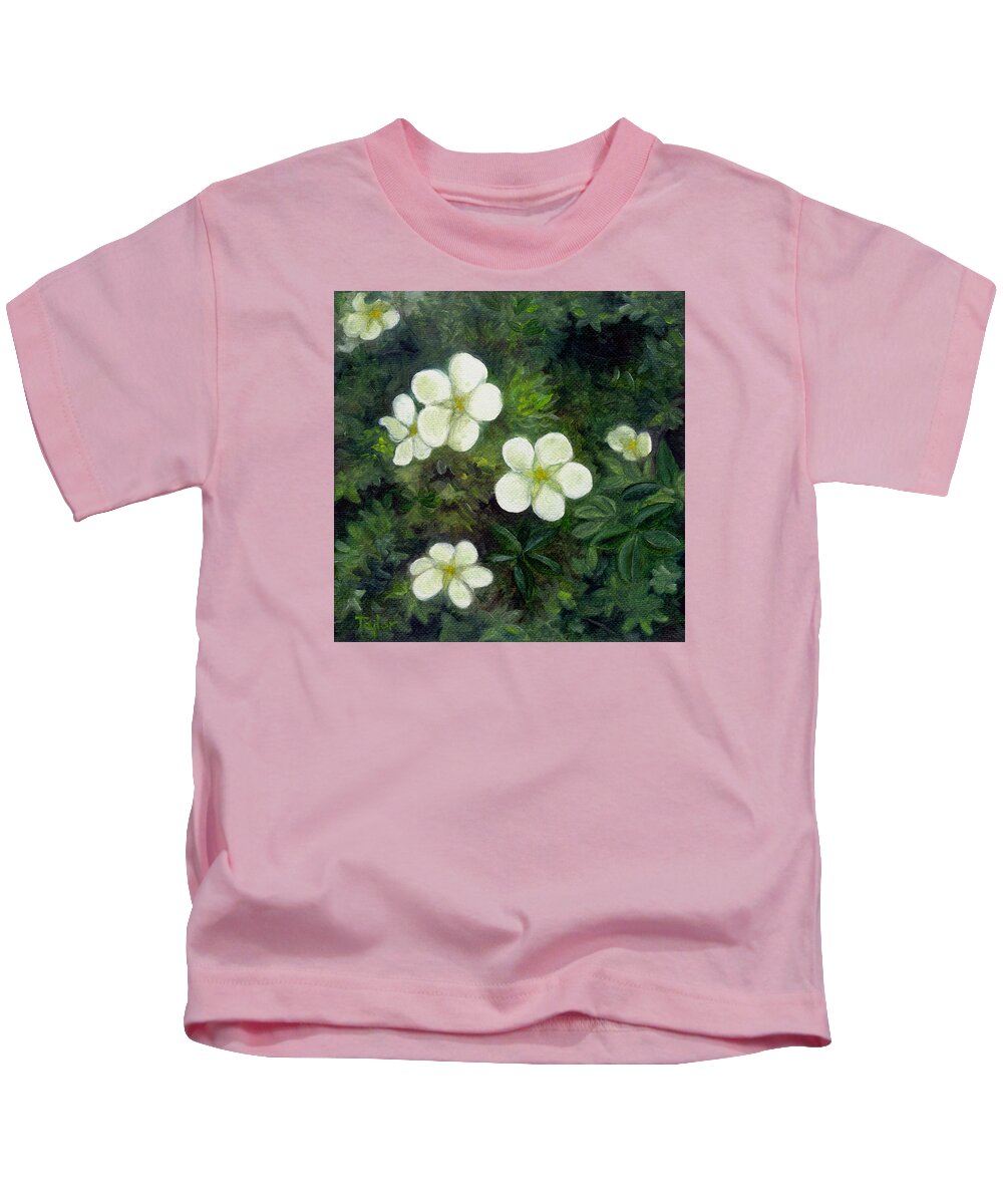 Flowers Kids T-Shirt featuring the painting Potentilla by FT McKinstry