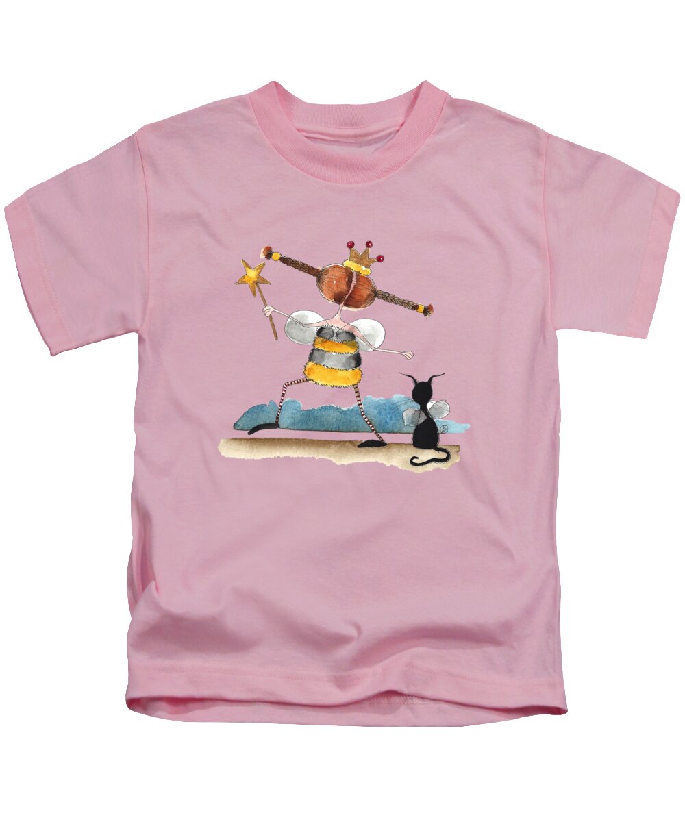 Girl Kids T-Shirt featuring the painting Queen Bee by Lucia Stewart