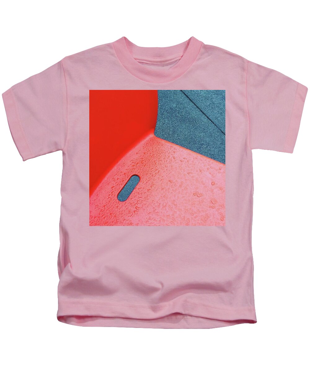 Soulminimalist Kids T-Shirt featuring the photograph Rain. San Francisco. #sfo #rain #orange by Ginger Oppenheimer