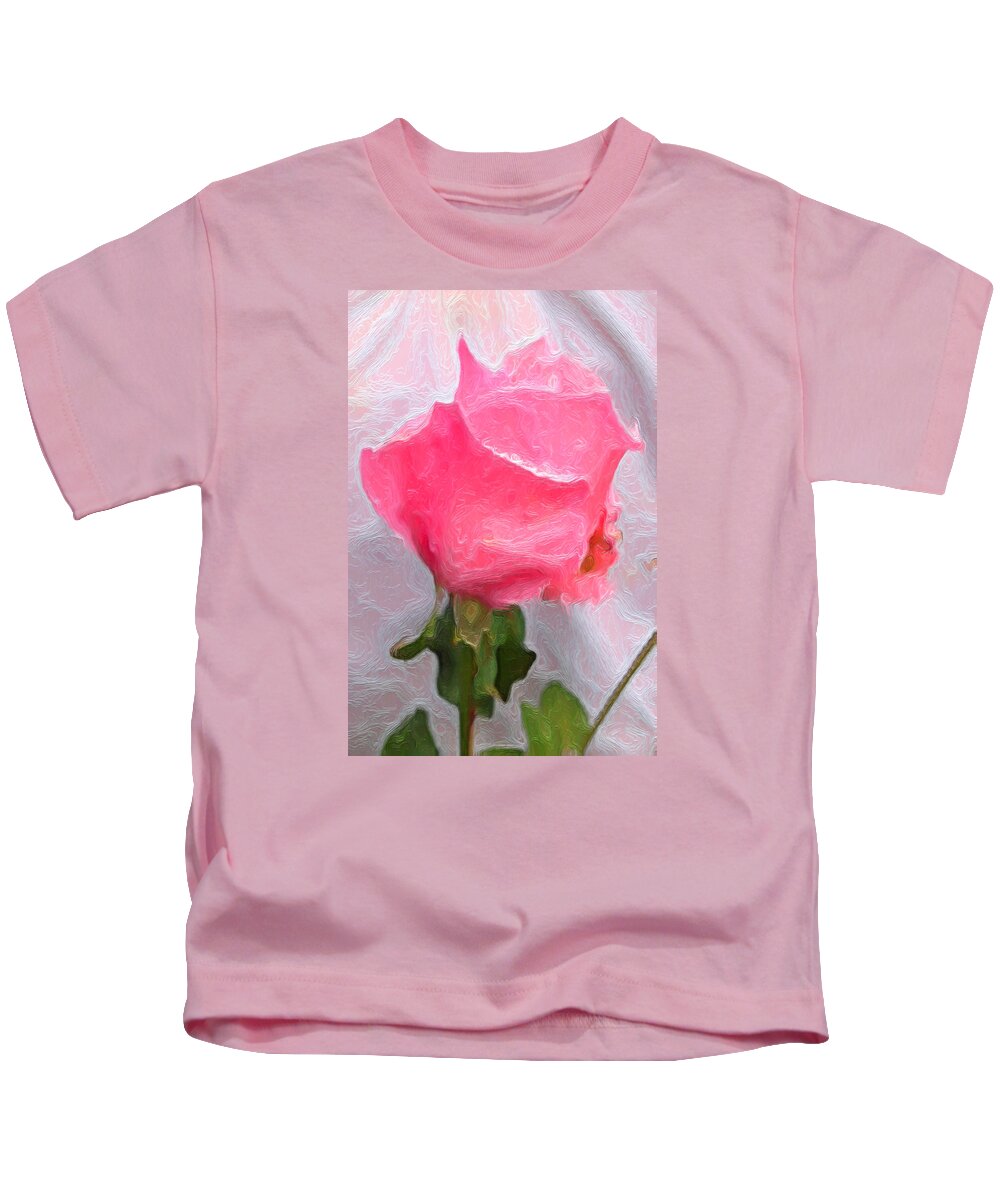 Portrait Kids T-Shirt featuring the photograph Rose of Pink Three by Morgan Carter
