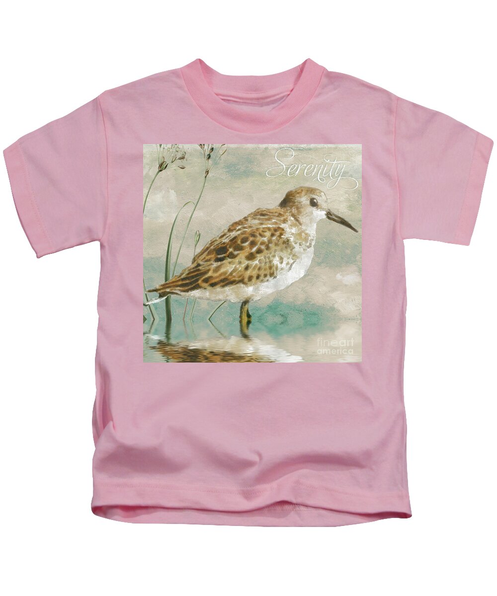 Sandpiper Kids T-Shirt featuring the painting Sandpiper I by Mindy Sommers