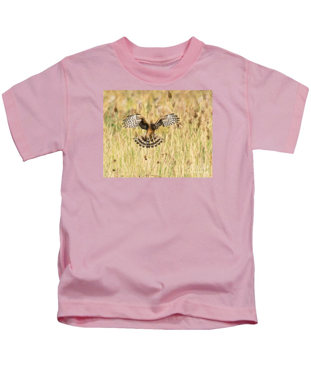 Bird Kids T-Shirt featuring the photograph Sighting the Prey by Dennis Hammer