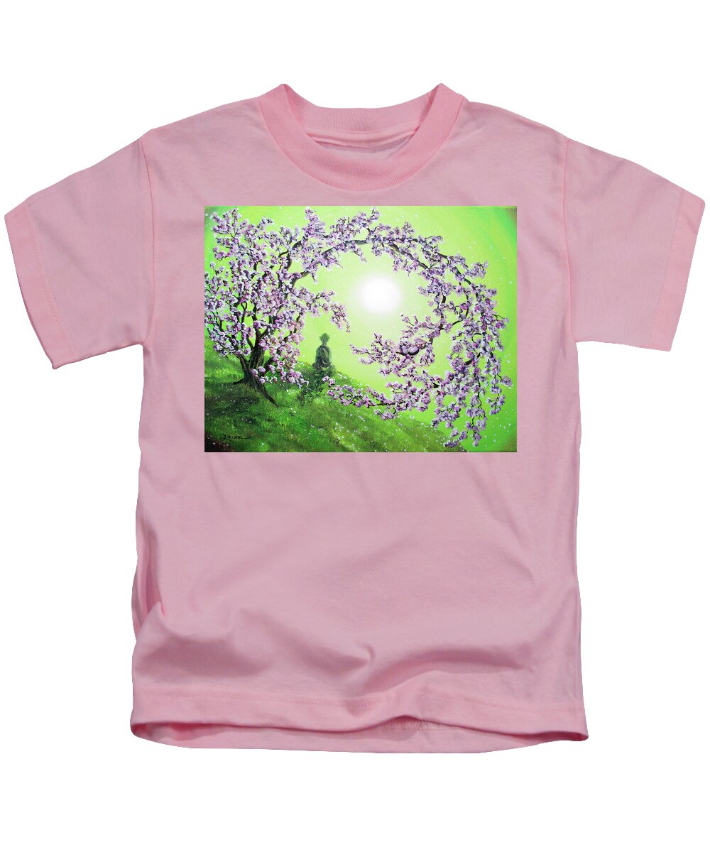 Painting Kids T-Shirt featuring the painting Spring Morning Meditation by Laura Iverson
