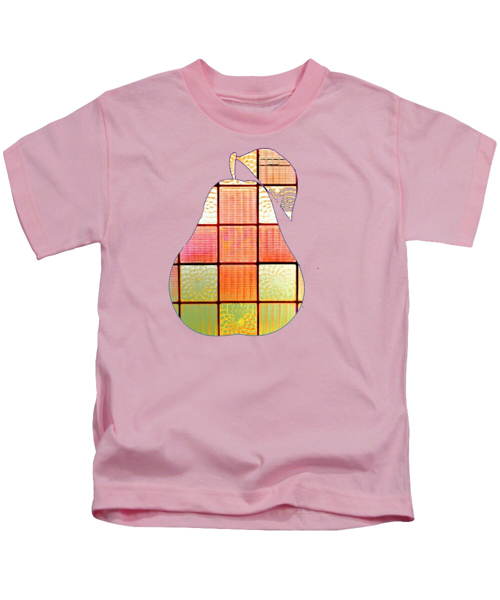 Pear Kids T-Shirt featuring the digital art Stained Glass Pear by Rachel Hannah