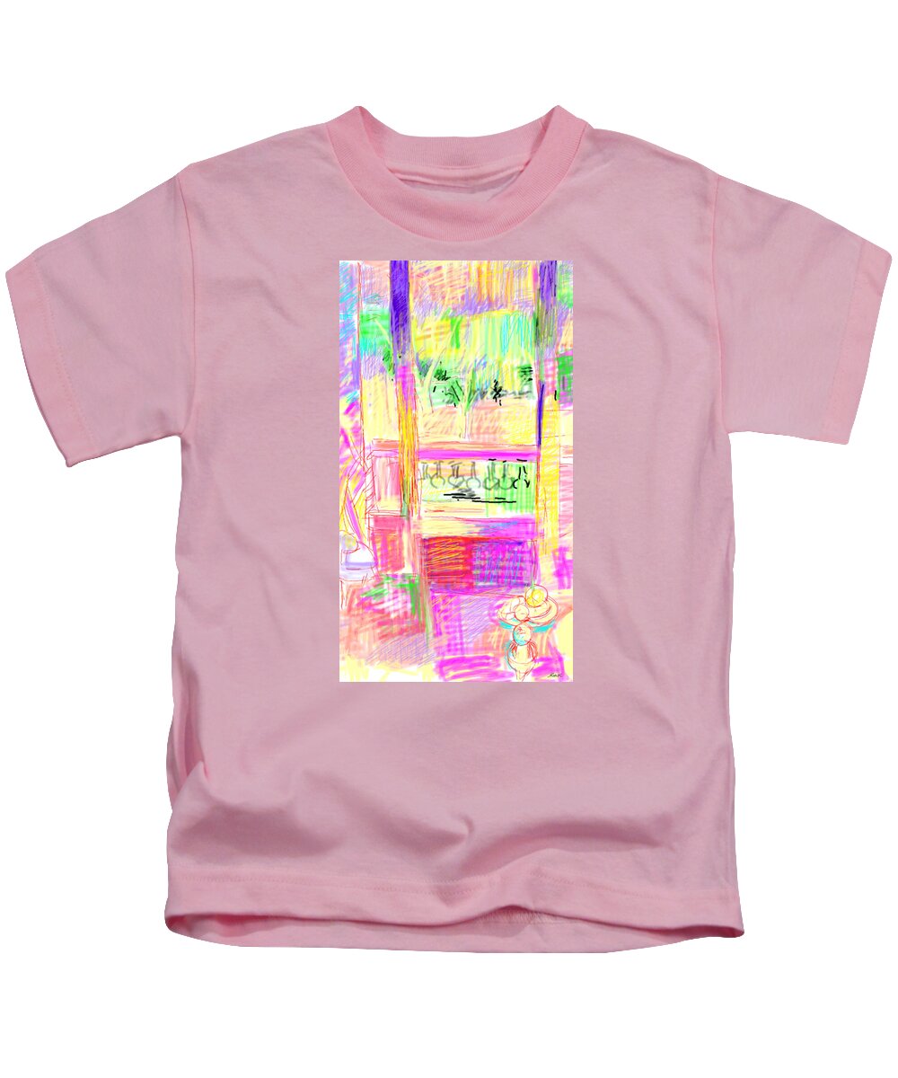 Table Kids T-Shirt featuring the digital art Sunlight Through The Window by Joe Roache