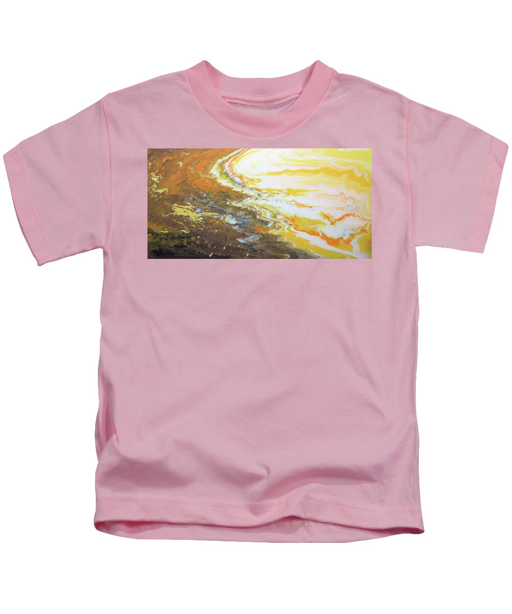 Pour Painting Kids T-Shirt featuring the painting Sunrise by William Love