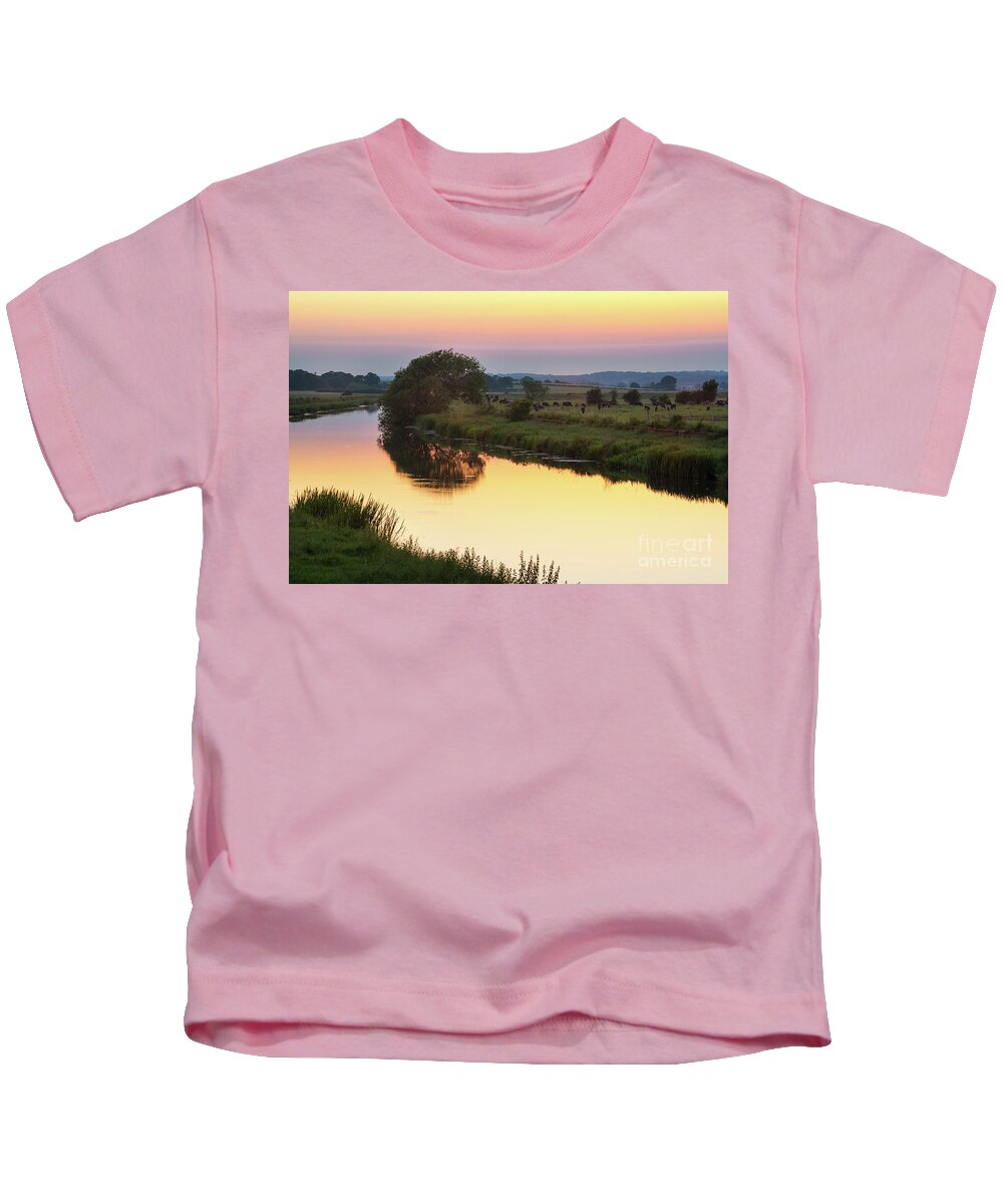 Sunset Kids T-Shirt featuring the photograph Sunset on the River by Perry Rodriguez