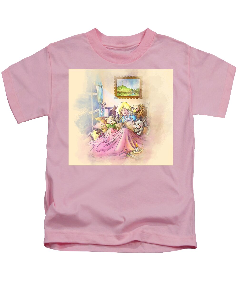 Pony Express Kids T-Shirt featuring the painting Sweet Dreams by Reynold Jay