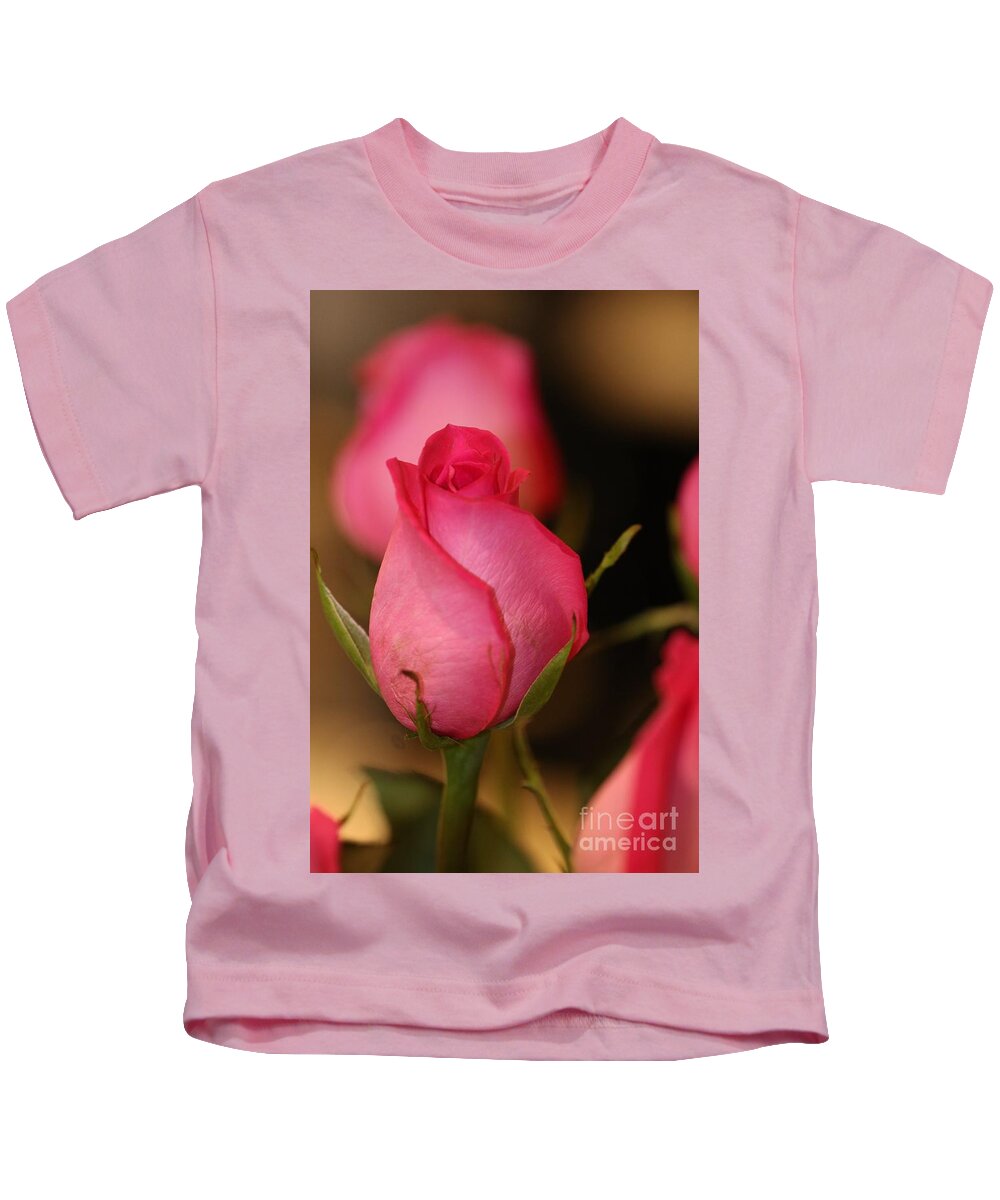 Rosebud Kids T-Shirt featuring the photograph Sweet Pea Pink Rosebud by Diann Fisher
