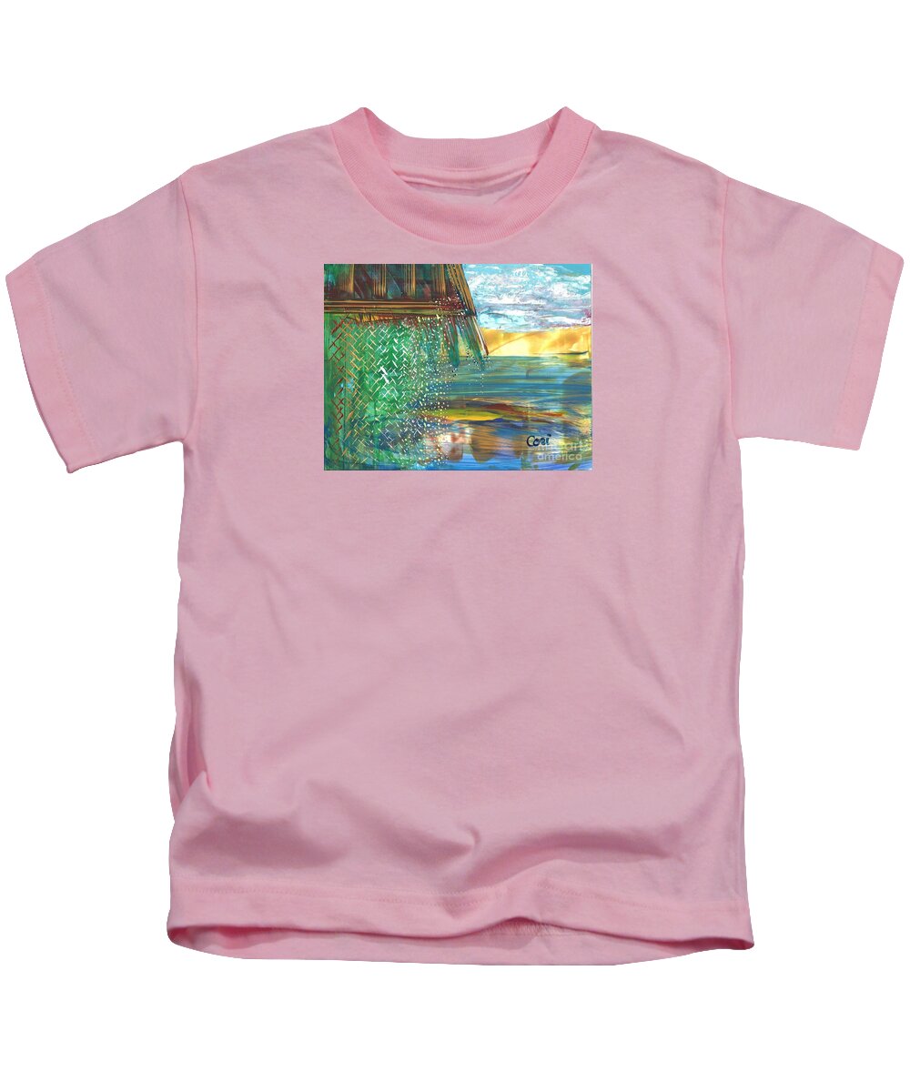 Hut Kids T-Shirt featuring the painting The Hut by Corinne Carroll