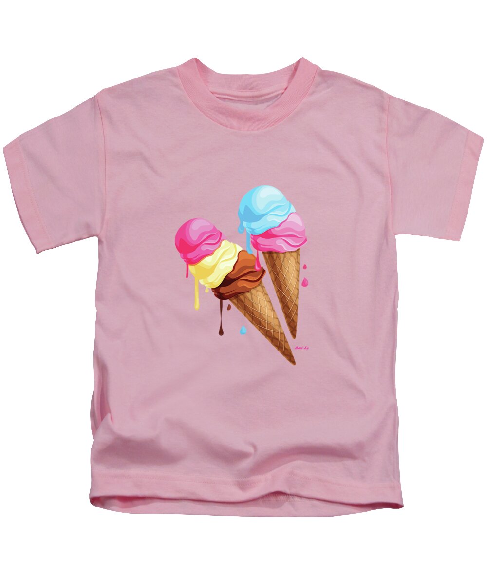 Summer Kids T-Shirt featuring the painting The Last Taste Of Summer Is The Sweetest by Little Bunny Sunshine