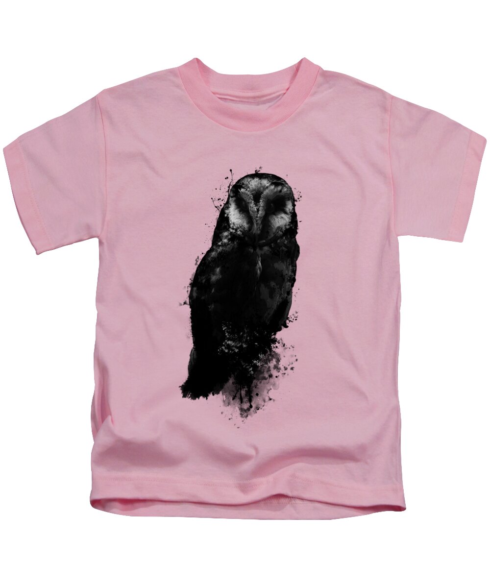 Owl Kids T-Shirt featuring the mixed media The Owl by Nicklas Gustafsson