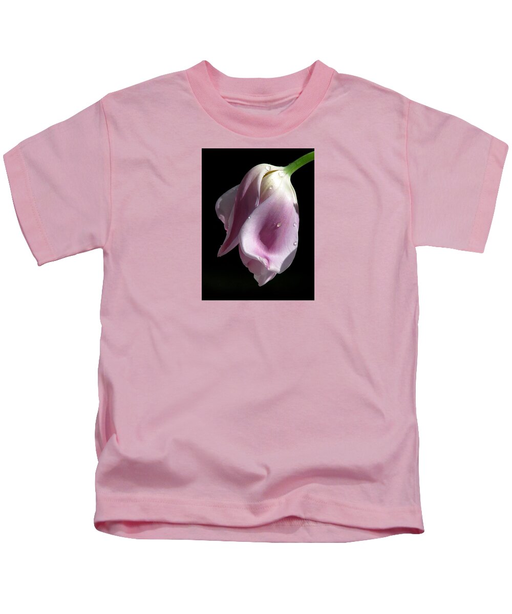 Pink Tulips Kids T-Shirt featuring the photograph To Languish by Angela Davies