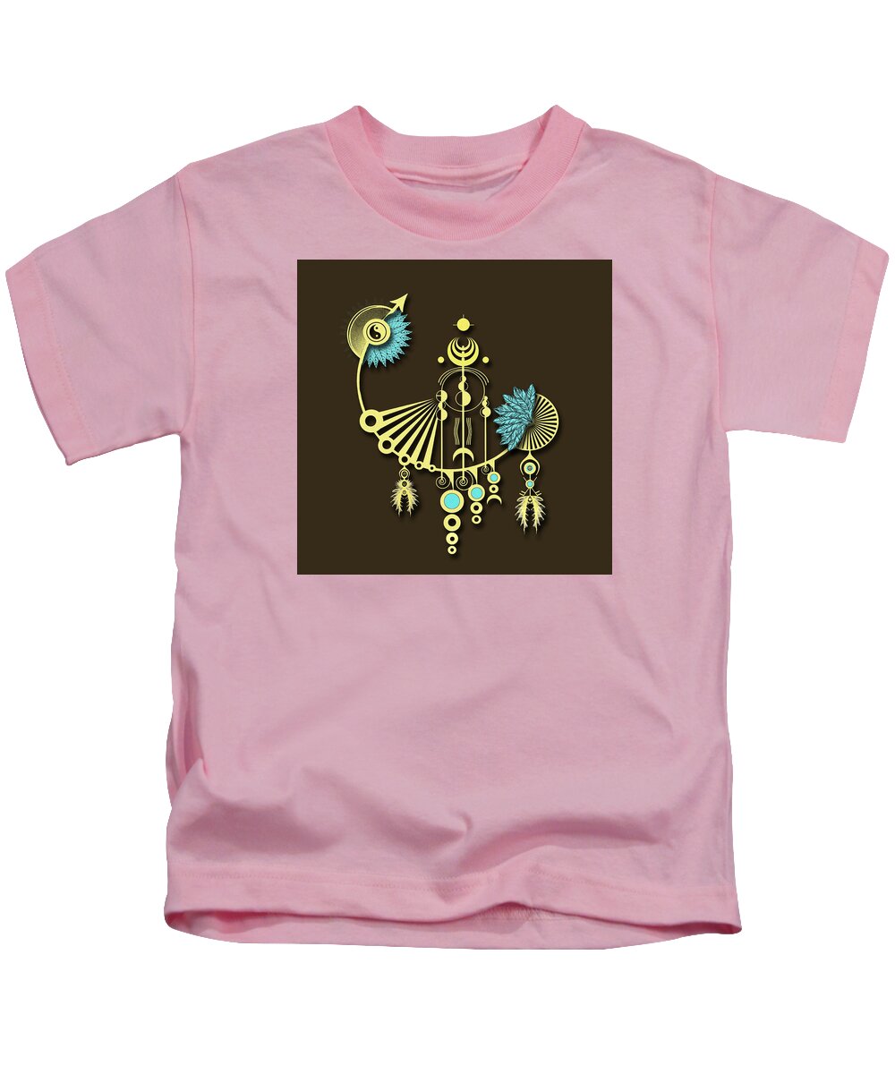 Abstract Kids T-Shirt featuring the digital art Tock by Deborah Smith