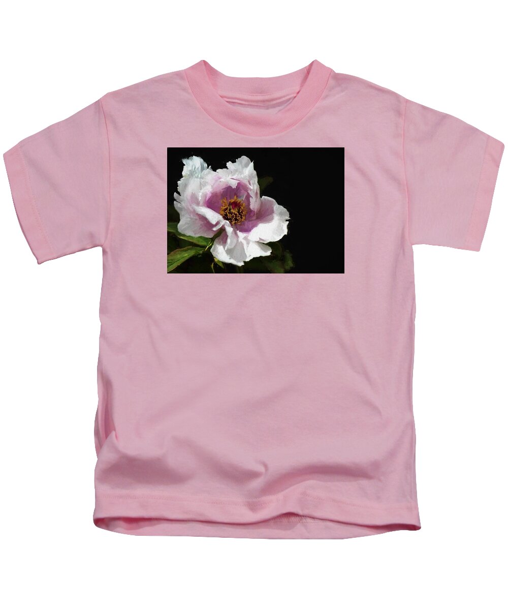 Floral Kids T-Shirt featuring the digital art Tree Paeony II by Charmaine Zoe