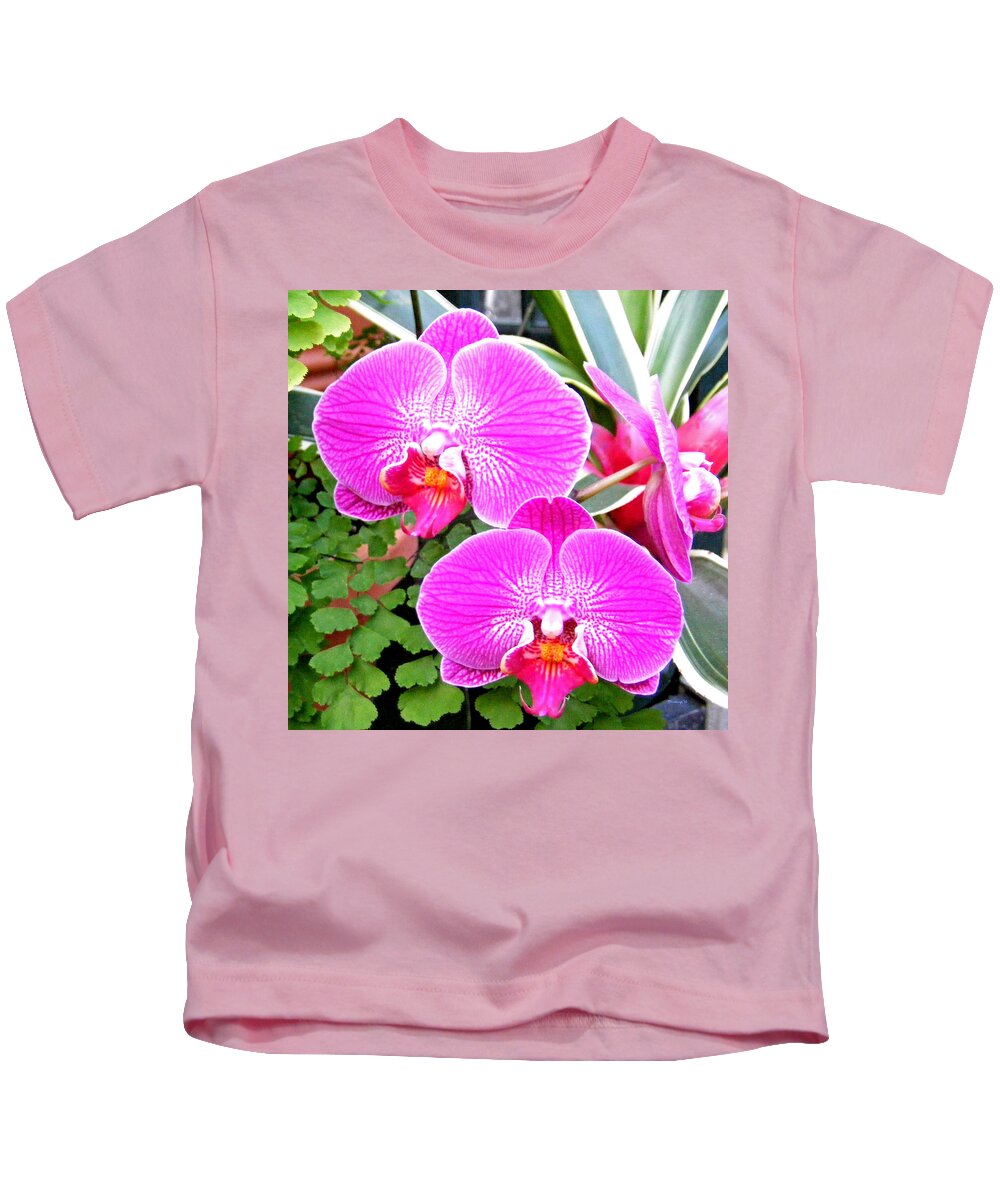 Plants Kids T-Shirt featuring the photograph Two Orchids by Duane McCullough