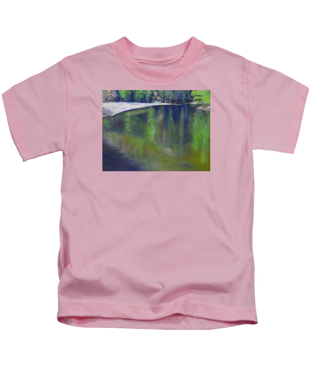 River Kids T-Shirt featuring the pastel Upriver View by Sandra Lee Scott