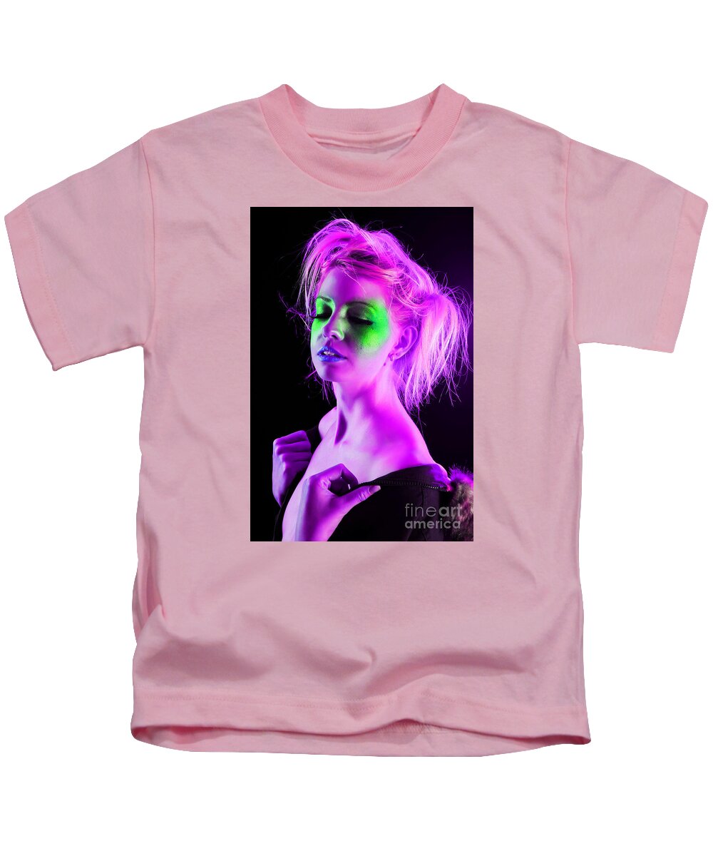 Fetish Photographs Kids T-Shirt featuring the photograph Violet Cinema by Robert WK Clark