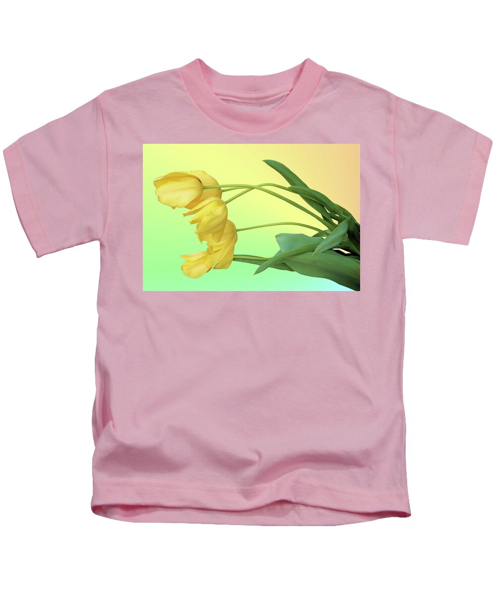 Tulip Kids T-Shirt featuring the photograph Yellow Tulip Pastel by Kristin Elmquist