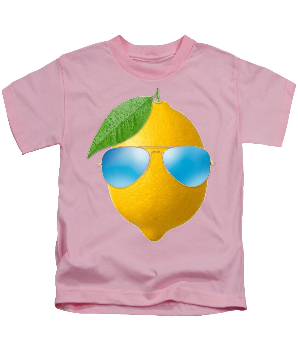 Lemon Kids T-Shirt featuring the digital art Cool Lemon by Filip Schpindel