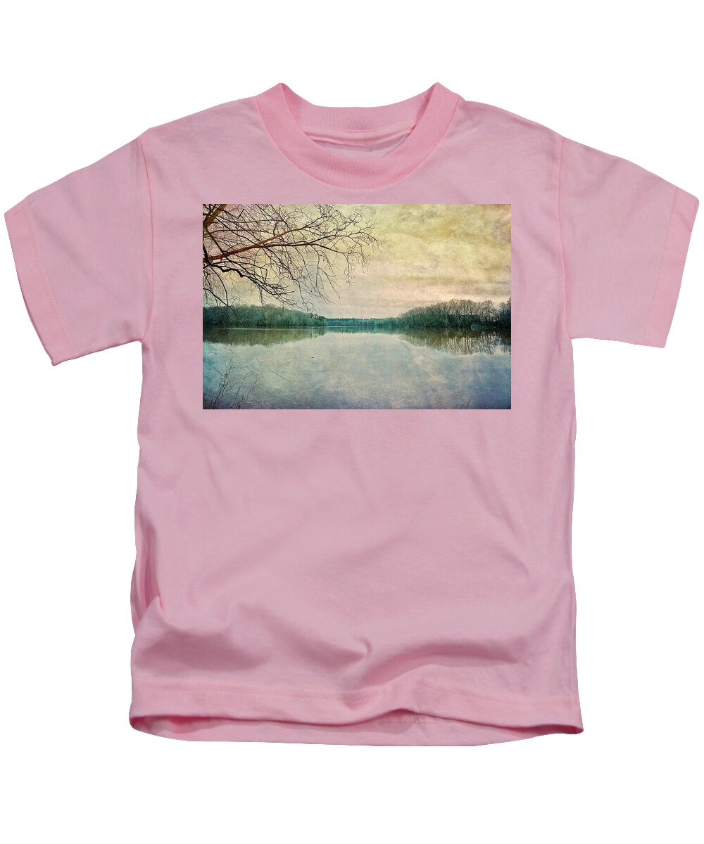 Mooresville Kids T-Shirt featuring the digital art A December Wheeler Lake by Steven Gordon