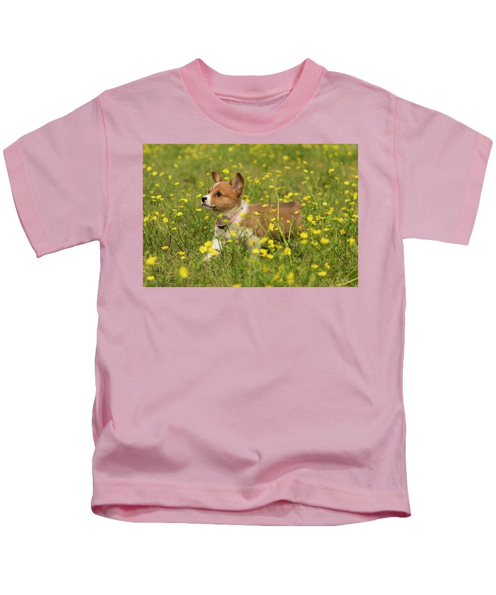 Daffodil Kids T-Shirt featuring the photograph Daffodil in Buttercups by Donna Twiford
