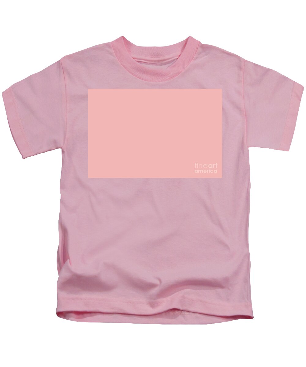 Solid Color Kids T-Shirt featuring the digital art Dunn Edwards 2019 Curated Colors Cherry Chip Pastel Pink DE5136 Solid Color by PIPA Fine Art - Simply Solid