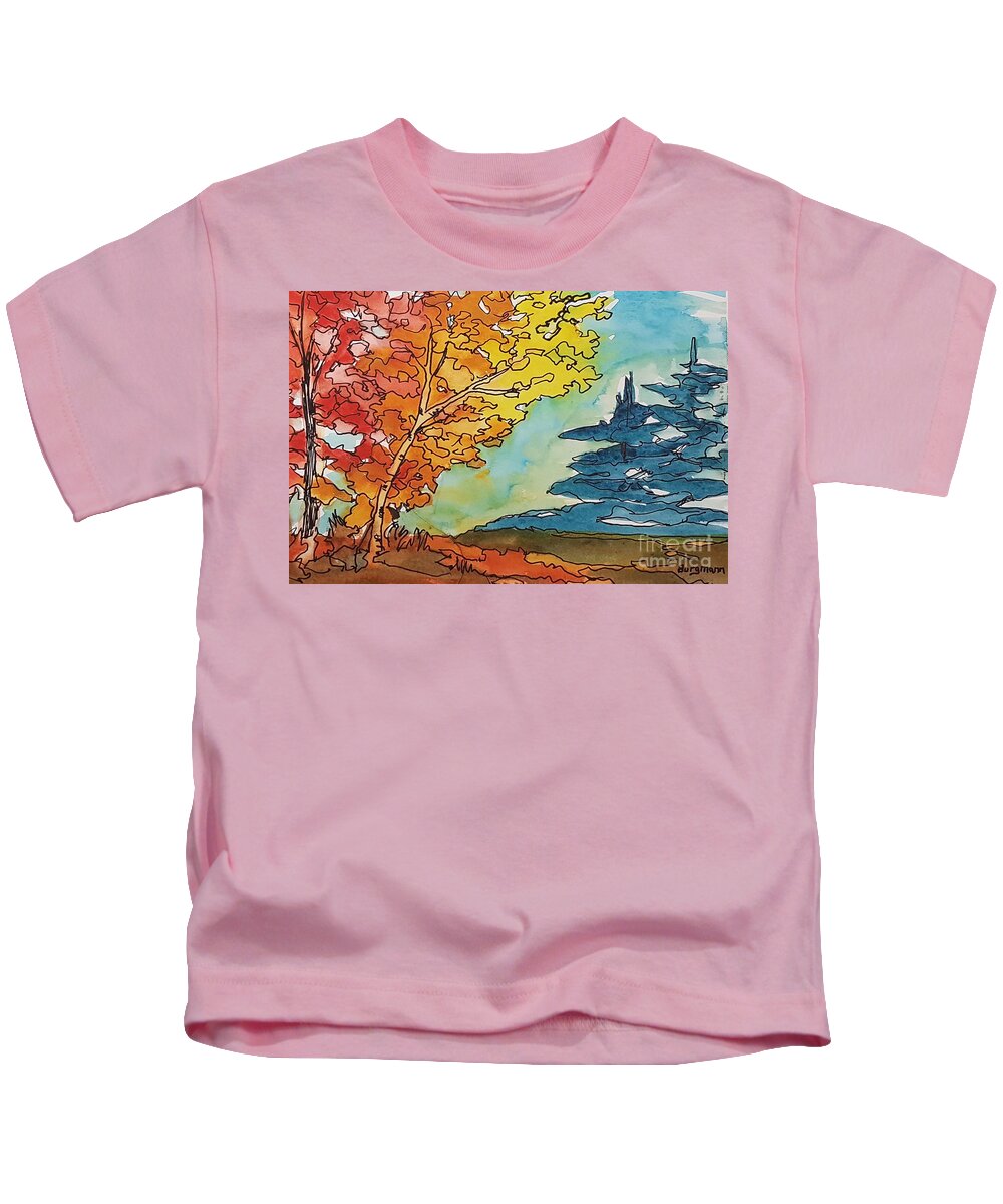 Fall Kids T-Shirt featuring the painting Fall Colors by Petra Burgmann