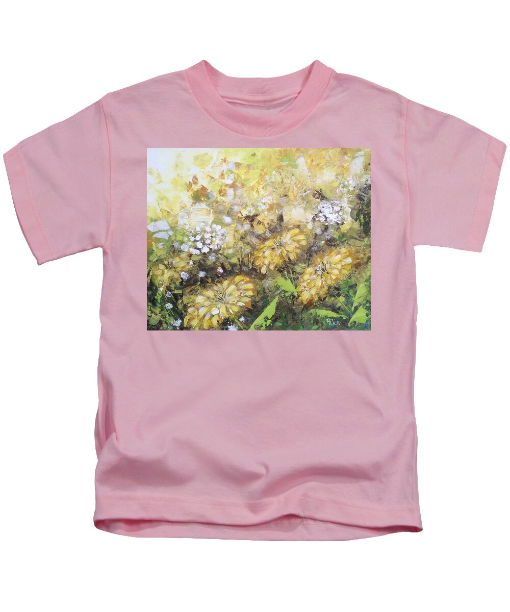  Kids T-Shirt featuring the painting Field of Flowers by Helian Cornwell