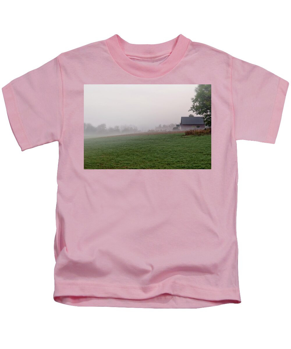 Local Kids T-Shirt featuring the photograph Foggy Farm by David Pratt