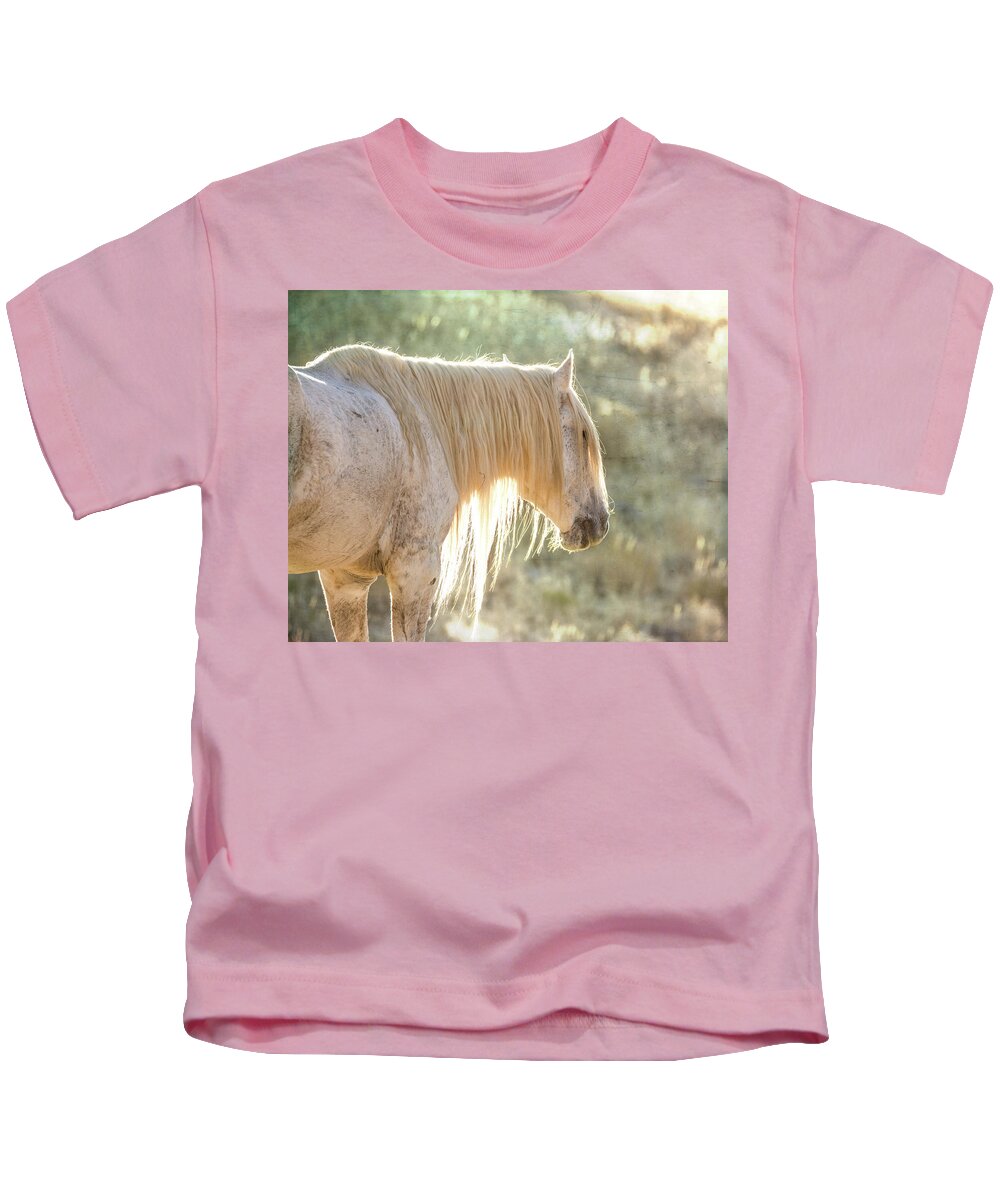 Wild Horse Kids T-Shirt featuring the photograph Glowing by Mary Hone