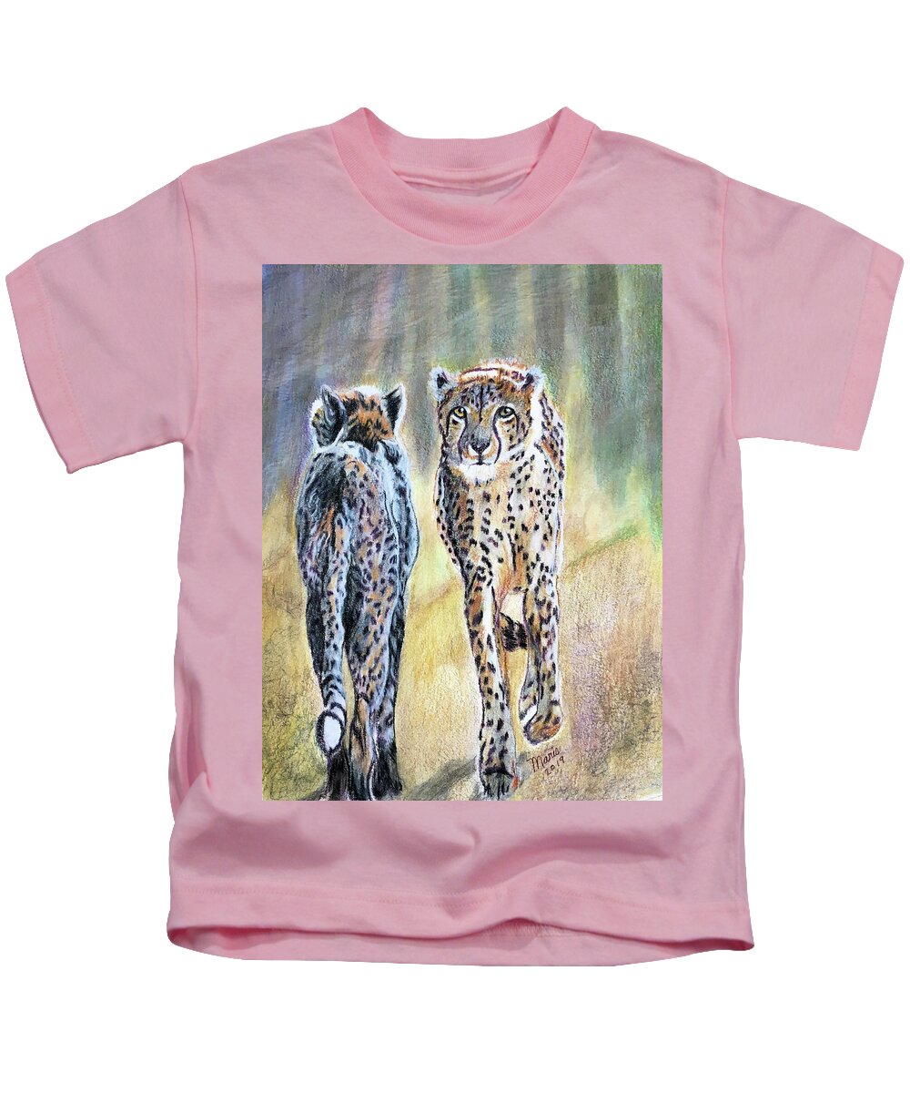 Animals Kids T-Shirt featuring the painting Going and Coming by Maris Sherwood